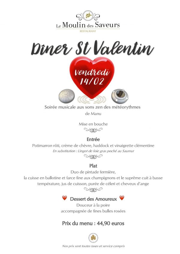 Menu de la Saint Valentin 2020